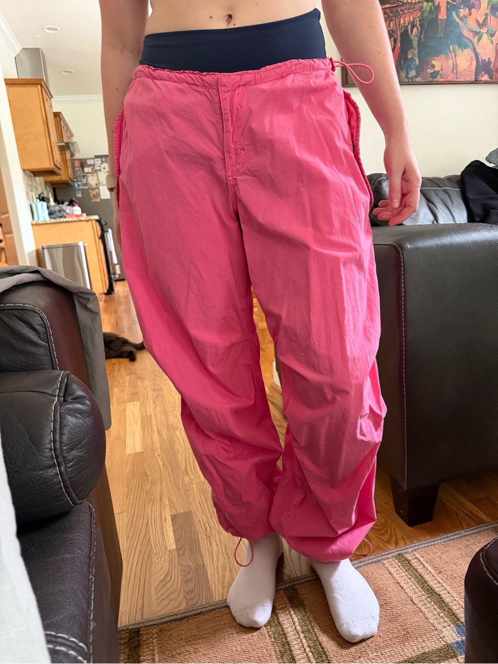 Women's Pink Lightweight Parachute Pants